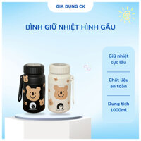 BÌNH GIỮ NHIỆT FASHION CUP GẤU NÂU 1000ML - SIÊU HOT