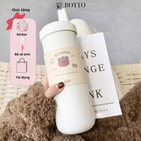 Bình giữ nhiệt form cao, bình nước giữ nhiệt inox 304, ly giữ nhiệt 750ml BT002 tặng Sticker, cọ rửa, túi đựng