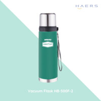 Bình giữ nhiệt HAERS [Vacuum Flask HB-500F-2] 500ml, inox nhập POSCO Hàn Quốc, giữ nhiệt đến 24h