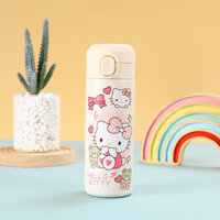 Bình giữ nhiệt Hello kitty 420ml hoạ tiết  màu hồng kem dễ thương innox304 giữ nhiệt lâu tiện lợi thích hợp làm quà tặng