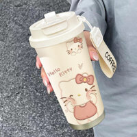 bình giữ nhiệt Hello Kitty Cute Coffee Thể thao Xe ô tô di động dành cho sinh viên 500ml ly giữ nhiệt