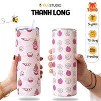 Bình Giữ Nhiệt Hình Trái Thanh Long - 600ml - Inox 304 - Tặng Túi Xách - Tỉ Mỉ Studio