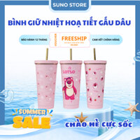 BÌNH GIỮ NHIỆT HOẠ TIẾT GẤU DÂU 750 ML - SỬ DỤNG DỄ DÀNG GIỮ NHIỆT TRONG THỜI GIAN DÀI
