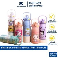 Bình Giữ Nhiệt Inox 304 Có Quai Xách 1200ml Bình Nước Hoạt Hình Dễ Thương SP001253