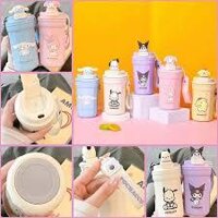 Bình Giữ Nhiệt Inox 304 Họa Tiết Hoạt Hình, Nắp Gấu Dễ Thương