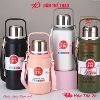 Bình giữ nhiệt inox 316 có quai xách dễ mang theo khi đi xe đạp, du lịch - Cốc giữ nhiệt đảm bảo tiêu chuẩn an toàn