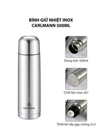 Bình Giữ Nhiệt Inox Carlmann 500ml - BES523