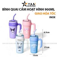 Bình Giữ Nhiệt Inox Có Tay Cầm Hoạt Hình 900ml