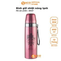 Bình giữ nhiệt Inox có van rót đóng mở dung tích 850ml tiện dụng văn phòng, thể thao, đi học