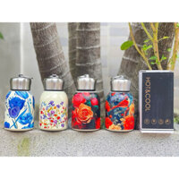 Bình Giữ Nhiệt Inox Họa Tiết Hoa Vintage Quai Xách Tiện Lợi 300ml đựng nước uống, pha chè hay cà phê mẫu mới