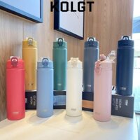 Bình Giữ Nhiệt KOLGT, Bình Hút Chân Không Doanh Nhân Dung Tích Lớn, Bình Nước Thể Thao Cói Di Động Bền Đẹp Chất Lượng Cao