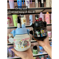 Bình giữ nhiệt Labubu,bình nước đôi có lõi lọc trà 680ml, bình inox 316 có tay cầm tiện lợi