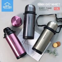 Bình Giữ Nhiệt loại lớn Lock&Lock Easy Take dung tích 1L có dây đeo LHC1439 Happy Mall