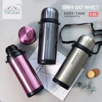 Bình Giữ Nhiệt loại lớn Lock&amp;Lock Easy Take dung tích 1L có dây đeo LHC1439 p3hstore - Xanh nhạt LHC1439