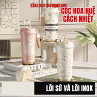 Bình giữ nhiệt, Ly giữ nhiệt Cao Cấp Lõi sứ Dung Tích 500ml giữ lạnh 8-12 tiếng, chất liệu inox cao cấp an toàn KNY SHOP