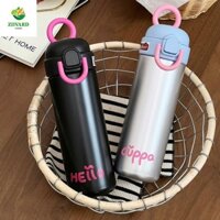 Bình giữ nhiệt màu hồng AEROT, Nắp nảy Chai nước giữ nhiệt 500ml, Bình giữ nhiệt chống rò rỉ bằng thép không gỉ dễ thương Hàn Quốc Cốc cô gái