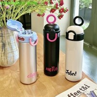 Bình giữ nhiệt màu hồng DYRUIDOJ Thép không gỉ Kawaii Girl