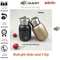 Bình giữ nhiệt mini 2 lớp, chất liệu thép không gỉ, dung tích 300ml