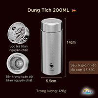Bình Giữ Nhiệt Mini 200ml – Titan Nguyên Chất, Giữ Nhiệt Siêu Tốt, Nhỏ Gọn, Sang Trọng SSGP