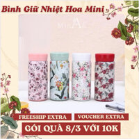 Bình Giữ Nhiệt Mini Hoa Vintage 200ML Nhỏ Gọn Inox 304 - Bình Giữ Nhiệt - Bình Đựng Trà, Cafe - MinAh Home
