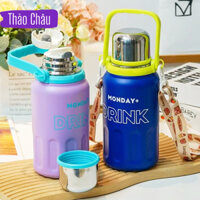 Bình giữ nhiệt mini Monday 1200ml có quai xách tiện lợi