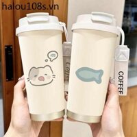 Bình Giữ Nhiệt Nam Nữ 2024 Phong Cách Mới Cao Cấp Khả Năng Siêu Lớn Cốc Cà Phê Nhỏ Đi Chơi Di Động 316 Thép Không Gỉ