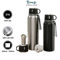 Bình giữ nhiệt nắp đa năng có thể dùng làm cốc, bình đựng nước inox cao cấp không gỉ có khay lọc trà BTC06