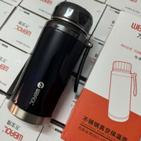 Bình giữ nhiệt nắp kim cương 1200ml có dây treo - phích nước giữ nhiệt 1.2 lít INOX 304 cao cấp có quai xách