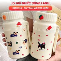 Bình giữ nhiệt NIUMI hoạ tiết dễ thương Fashion Cup 1000ml, inox 316 có lưới lọc trà tiện lợi