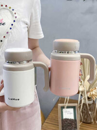 Bình giữ nhiệt nữ 2023 với công suất lớn mới cầm tay cầm cốc nước có giá trị cao bằng thép không gỉ tách