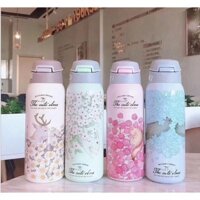 Bình giữ nhiệt pastel inox 500ml - Bình giữ nhiệt Kèm ống hút