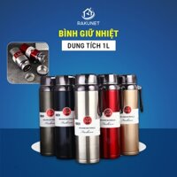 Bình giữ nhiệt RAKUNET bình đựng nước inox 304 dung tích 600ml/1000ml/1200ml/1500ml không rỉ (BNVC)