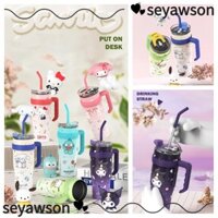 Bình Giữ Nhiệt SEYAWSON, Bình Nước Dung Tích Cao Sanrio 1200ml, Thép Không Gỉ Có Ống Hút Hello Kitty Kuromi Cinnamoroll Melody Bình Hút Chân Không Bình Nước Trẻ Em