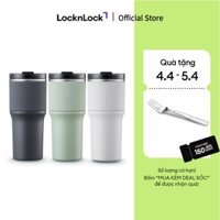 Bình giữ nhiệt sơn tĩnh điện Lock&Lock Metro Drive 650ml kèm ống hút và cọ rửa - LHC4277S (3 màu) chống trơn trượt