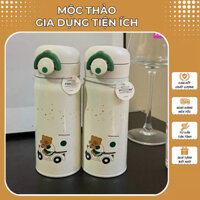 Bình Giữ Nhiệt Starbucks Themors 355Ml Inox 304 Mẫu Gấu ĐI Xe Tay Ga Cực Dễ Thương (Tặng Kèm Túi Đựng Bình Giữ Nhiệt)