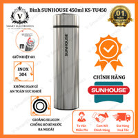 Bình giữ nhiệt SUNHOUSE KS-TU450 450ml, Inox 304, 2 lớp cao cấp giữ nóng/lạnh 6h, an toàn cho sức khỏe, BH 12 tháng
