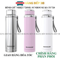 Bình giữ nhiệt Sunhouse KS-TU720FW - 3 màu lựa chọn hồng/trắng/inox - Giữ nhiệt đến 6 giờ