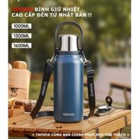 Bình giữ nhiệt TAFUCO có dây đeo 1L- Inox 316L Outdoor Activity(xanh than, đen, trắng kem)