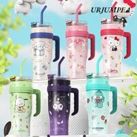 Bình giữ nhiệt URJUMPEA, Bình nước dung tích cao 1200ml bằng thép không gỉ, Quà tặng có ống hút Sanrio Hello Kitty Kuromi Cinnamoroll Melody Bình chân không Bình nước trẻ em