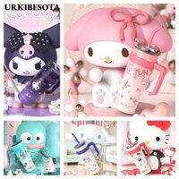 Bình giữ nhiệt URKIBESOTA, Bình nước dung tích cao Sanrio 1200ml, Quà tặng bằng thép không gỉ Hello Kitty Kuromi Cinnamoroll Melody với ống hút chân không Bình nước trẻ em