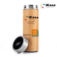 Bình giữ nhiệt vỏ tre in logo/hình ảnh theo yêu cầu - iCase 500ml