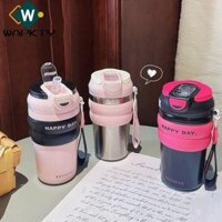 Bình giữ nhiệt WAPKTY, Đồ uống đôi có cốc giữ nhiệt ống hút, Bình giữ nhiệt bằng thép không gỉ thời trang