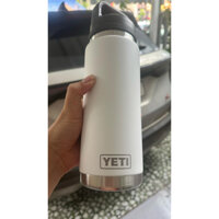BÌNH GIỮ NHIỆT YETI RAMBLER 26oz NHẬP MỸ Chính Hãng Khắc Sẵn Màu Trắng