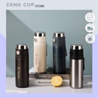 Bình giữ nhiệt ZANA dung tích 500ml bình nước giữ nhiệt có dây treo thời trang tặng kèm sticker và bộ cọ vệ sinh bình