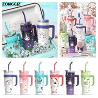 Bình giữ nhiệt ZONGGJZ, có ống hút chai nước bằng thép không gỉ, Sanrio 1200ml Dung tích cao Hello Kitty Kuromi Cinnamoroll Melody Bình nước chân không trẻ em