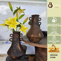 Bình gốm Bàu Trúc decor phong cách vintage, wabi sabi, rustic cắm hoa, trang trí