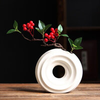 Bình gốm cao cấp Trang trí máy tính để bàn tân gia Phòng khách Trang trí hoa giả Bình gốm Trung Quốc Hoa khô Arr