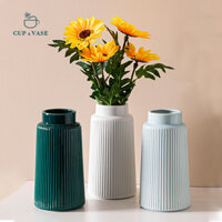 Bình Gốm Men Bóng CUP&VASE Màu Trắng, Xanh C048