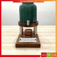 Bình hâm nóng cafe + sữa giữ nhiệt bằng sứ, gỗ cao cấp, sang trọng, dung tích 10 lít
