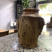Bình hoa bằng gỗ, bình cắm hoa tươi hoa khô hình dáng tự nhiên TT6026 - Links Decor